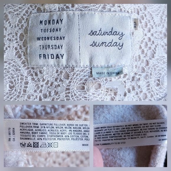 Anthropologie Angora Blend Knit Open Front Waterfall Cardigan Saturday Sunday - Picture 14 of 15